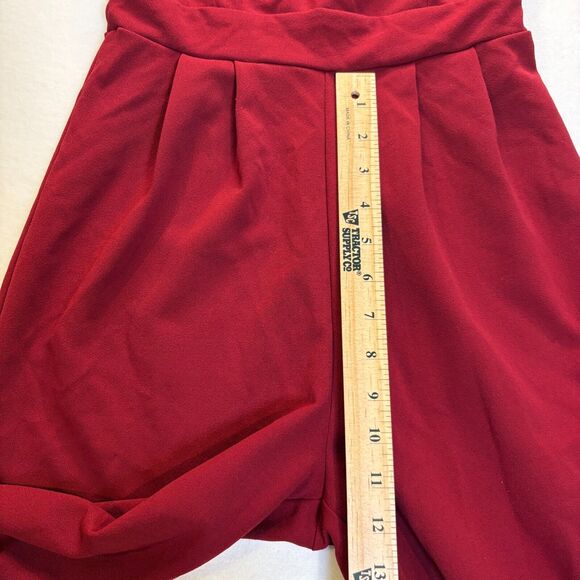 LOVE CHESLEY Strapless Hi Waist Tapered Jumpsuit Womens Small Red/retroglam EUC - Picture 4 of 6